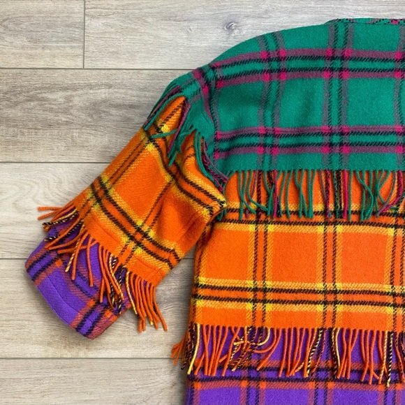 Vintage Couture Jean Charles De Castelbajac Wool Fringe Overcoat Ko & Co Deigner - Picture 9 of 16